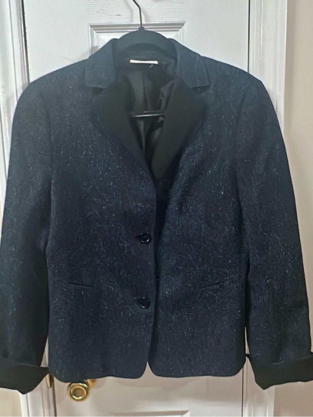 Akris Punto Dark Navy Textured Two-Button Blazer (needs to be cleaned ) (mix38)